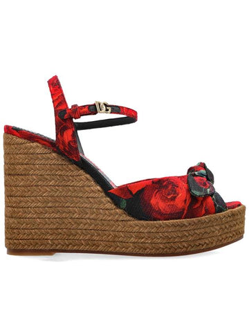 Dolce & Gabbana Wedge Sandals, Women's, Red - DOLCE&GABBANA - BALAAN 1