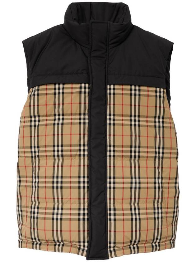 Check Panel Reversible Vest Beige - BURBERRY - BALAAN 3