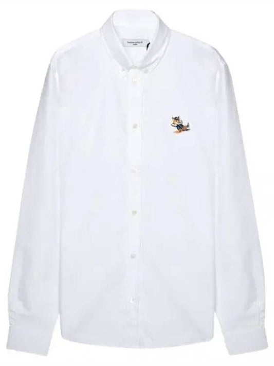 Dressed Fox Patch Relaxed Shirt Men s Long Sleeve - MAISON KITSUNE - BALAAN 1