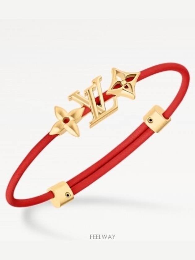 LV Iconic Flower Bracelet Gold Red - LOUIS VUITTON - BALAAN 3