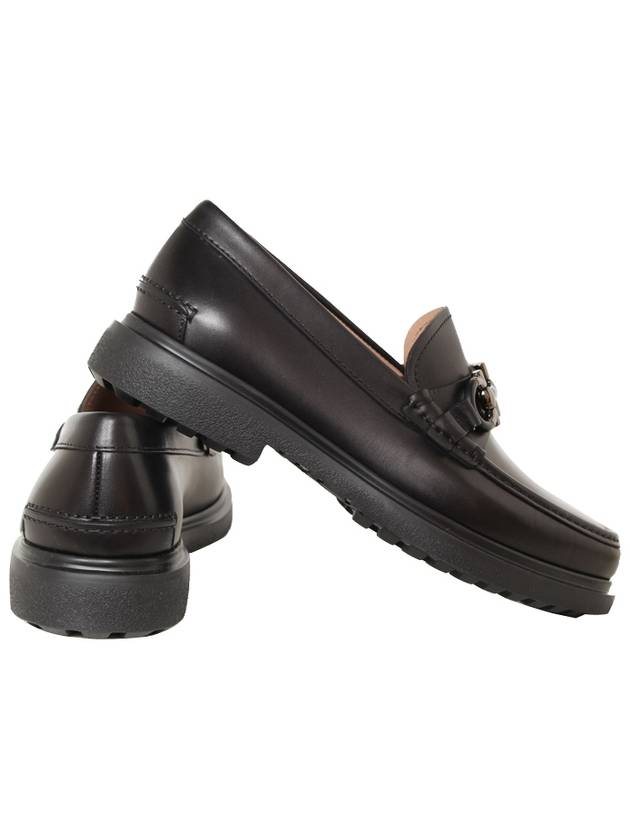 Gancini Ornament Moccasin Loafers Black - SALVATORE FERRAGAMO - BALAAN 5