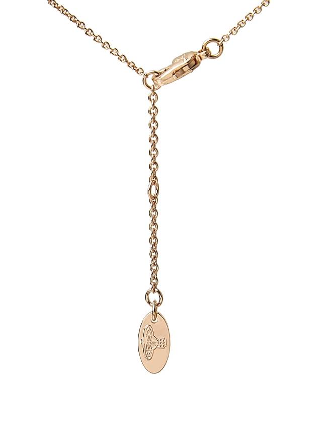 Women's Thin Line Short Flat ORB Pendant Necklace Pink Gold - VIVIENNE WESTWOOD - BALAAN 7