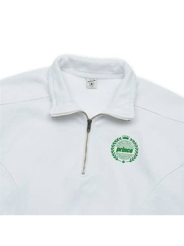 Prince Crest Quarter Zipper Sweatshirt White - SPORTY & RICH - BALAAN 4