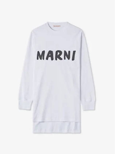 Logo Print Organic Jersey Long Sleeve T-Shirt White - MARNI - BALAAN 2