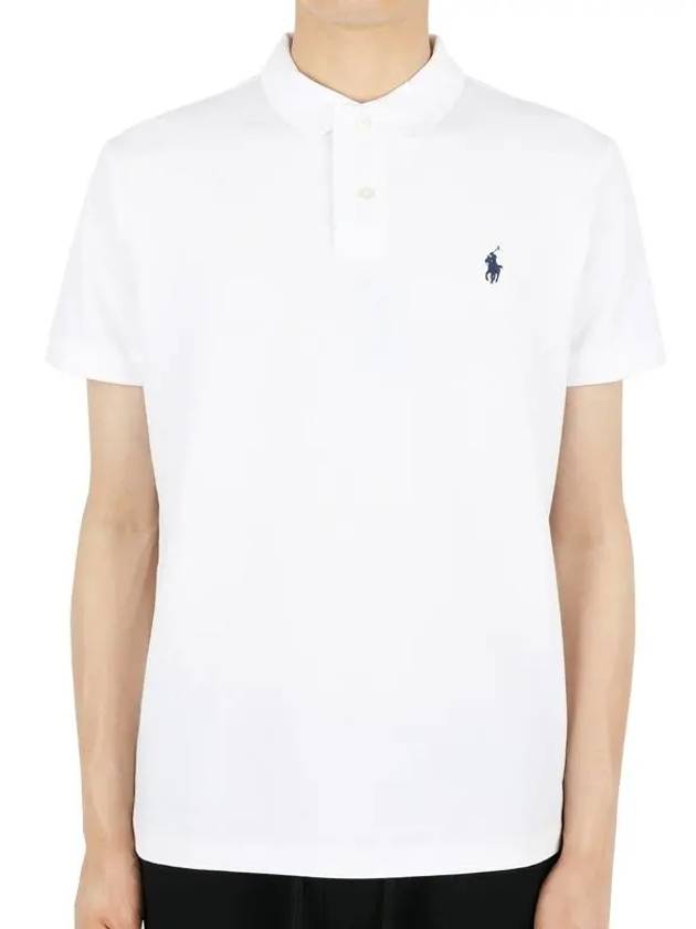 Logo Slim Fit Short Sleeve Polo Shirt White - POLO RALPH LAUREN - BALAAN 2