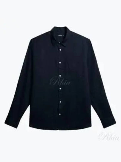 Regular Clean Linen Long Sleeve Shirt Navy - J.LINDEBERG - BALAAN 2