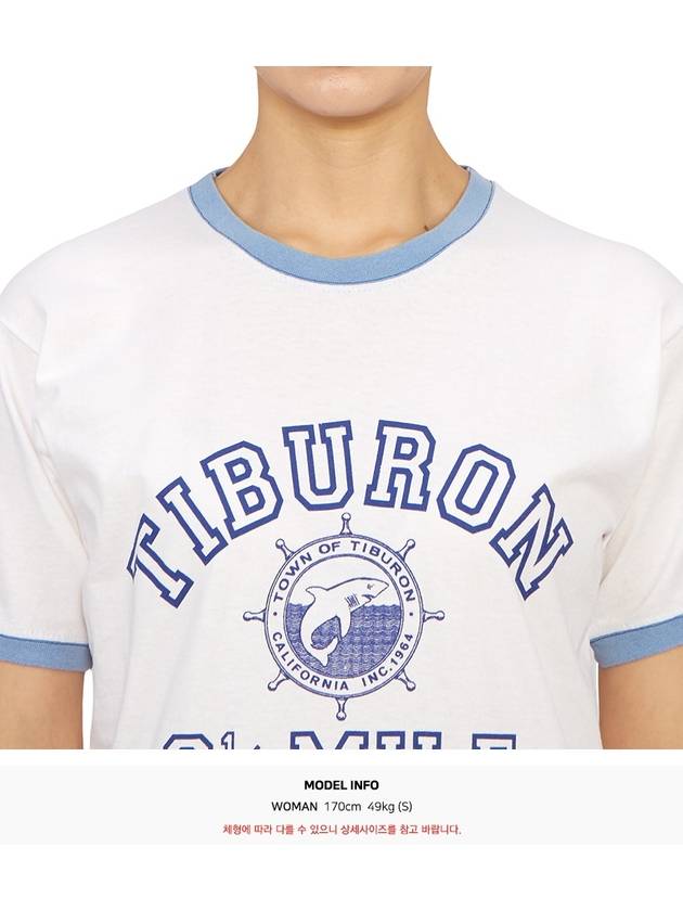 Women s Short Sleeve T Shirt TIBURON LIGHT WASHED WHITE ROYAL W - WILD DONKEY - BALAAN 5