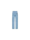 Triangle Logo High Rise Denim Jeans Sky Blue - PRADA - BALAAN 3