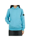 Stone Kids Waffen Patch Hood Sweatshirt Aqua 741661640 V0042 - STONE ISLAND - BALAAN 1