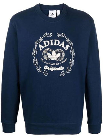 Embroidered Logo Sweatshirt Navy - ADIDAS - BALAAN 1