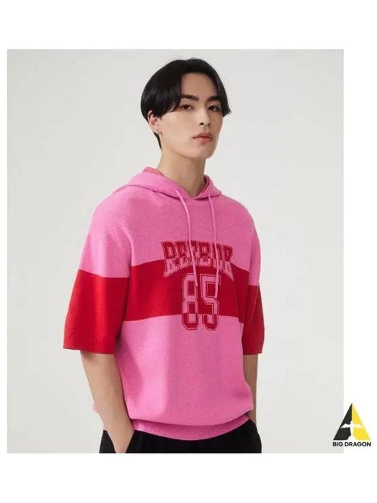 Varsity short sleeve knit hoodie pink - REEBOK - BALAAN 1