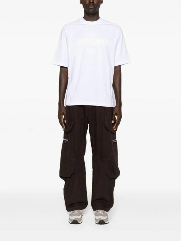 Le Typo Cotton Short Sleeve T-shirt White - JACQUEMUS - BALAAN 3