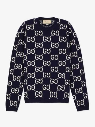 GG Wool Jacquard Knit Top Blue - GUCCI - BALAAN 2