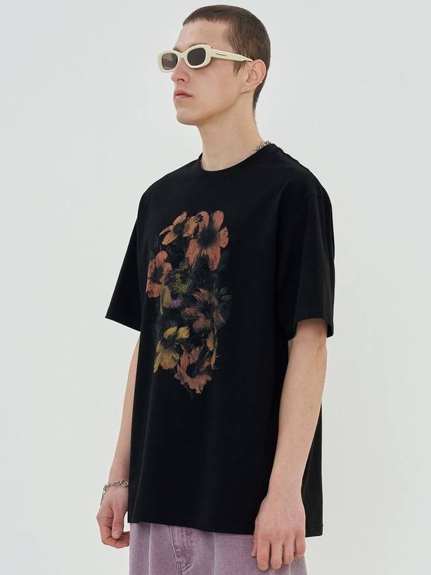 Bouquet Short Sleeve T-Shirt Black - UNALLOYED - BALAAN 3