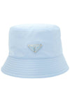 Re-Nylon Triangle Logo Bucket Hat Sky Blue - PRADA - BALAAN 3