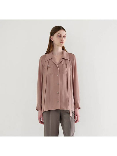 Pocket Detail Tie Shirt Dusty Coral - SUBSET - BALAAN 2