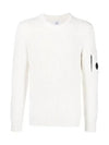 Men's Lens Detail Crew Neck Knit Top White - CP COMPANY - BALAAN 2