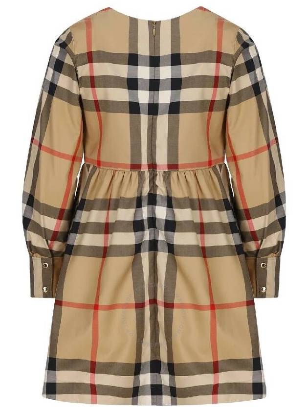 Burberry Girls Archive Beige Check Long Sleeve Cotton Dress Size 10Y - BURBERRY - BALAAN 2