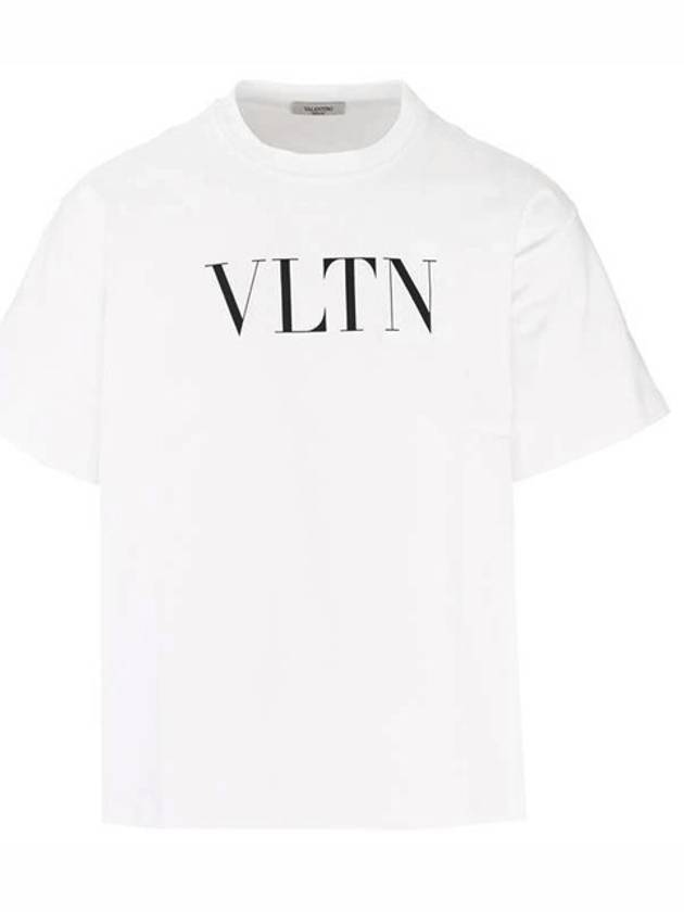 Men's VLTN Logo Overfit Short Sleeve T-Shirt White - VALENTINO - BALAAN 2