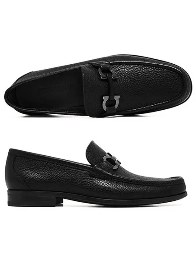 Gancini Suede Moccasin Loafers Black - SALVATORE FERRAGAMO - BALAAN 4