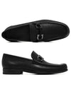 Gancini Suede Moccasin Loafers Black - SALVATORE FERRAGAMO - BALAAN 3