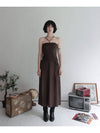 Shirring Strap Tube Dress Brown - RUBATI - BALAAN 1