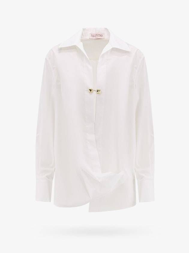 23 fw Cotton Shirt WITH Iconic Button 3B3AB5507W1001 B0650459975 - VALENTINO - BALAAN 1