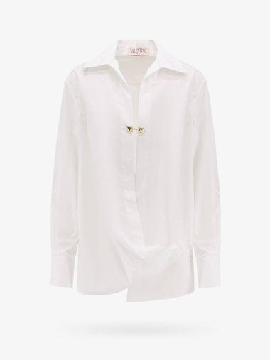 23 fw Cotton Shirt WITH Iconic Button 3B3AB5507W1001 B0650459975 - VALENTINO - BALAAN 1