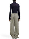 Virgin Wool Wide Pants Dove Grey - AMI - BALAAN 4