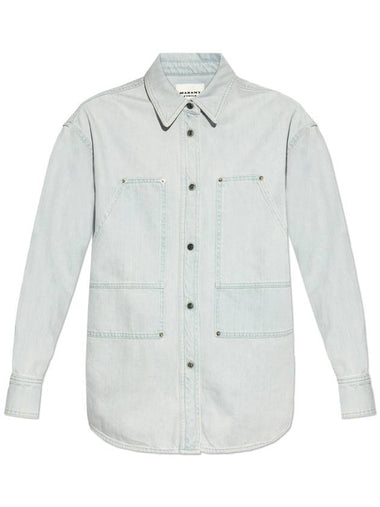 Marant Etoile Denim Shirt, Women's, Light Blue - ISABEL MARANT ETOILE - BALAAN 1