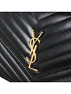 Cassandra Matelasse Chain Lambskin Shoulder Bag Black - SAINT LAURENT - BALAAN 7