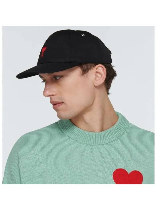 Heart Logo Embroidery Ball Cap Black - AMI - BALAAN 10