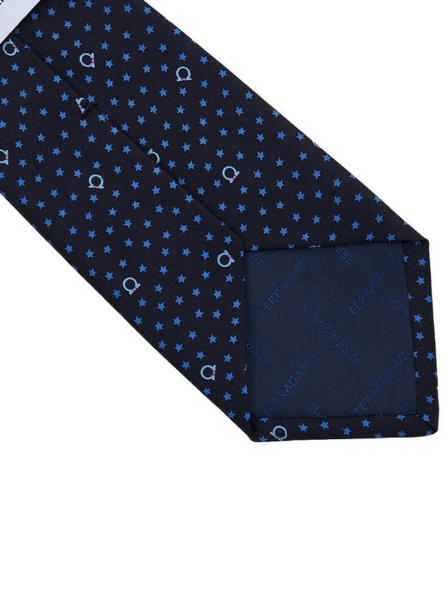 Star Print Silk Tie Black - SALVATORE FERRAGAMO - BALAAN 7