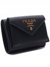 Vitello Move Logo 3-fold Bifold Wallet Black - PRADA - BALAAN 4