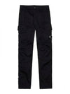 Stretch Sateen Ergonomic Lens Utility Straight Pants Black - CP COMPANY - BALAAN 2