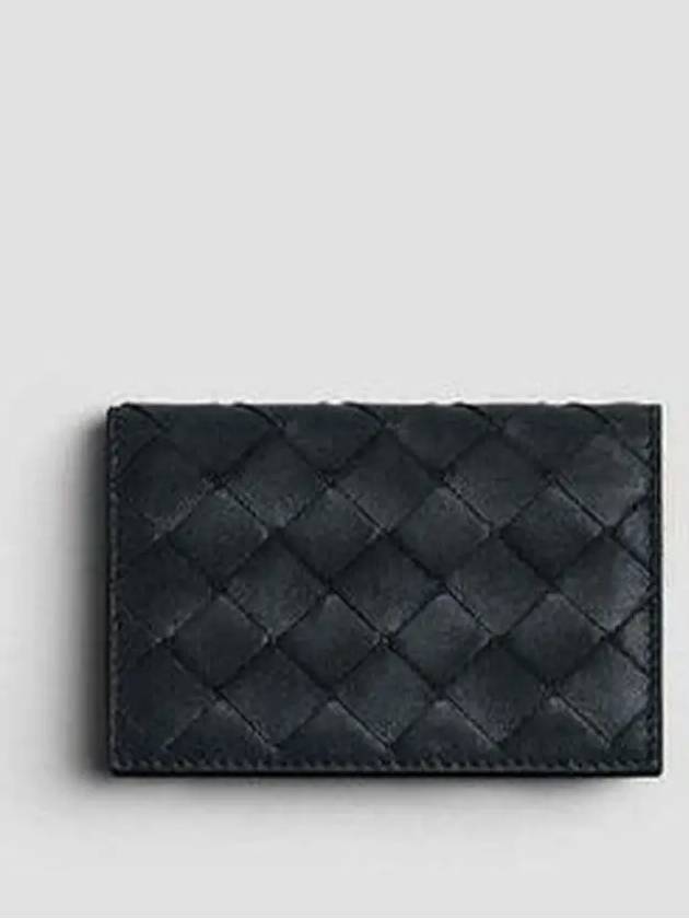 Intrecciato Flap Business Card Wallet Black - BOTTEGA VENETA - BALAAN 3