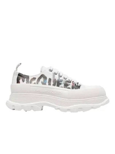 Tread Slick Logo Graffiti Low Top Sneakers White - ALEXANDER MCQUEEN - BALAAN 2