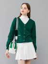 SMILE V NECK GOLF CARDIGAN Montbird Smile Color CardiganGREEN - MONBIRDIE GOLF - BALAAN 1