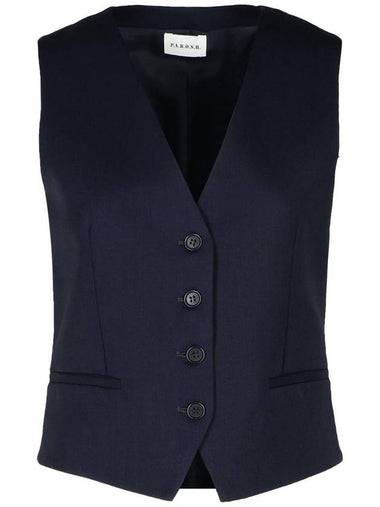 P.A.R.O.S.H. 'Liliux' Blue Virgin Wool Blend Vest - P.A.R.O.S.H. - BALAAN 1