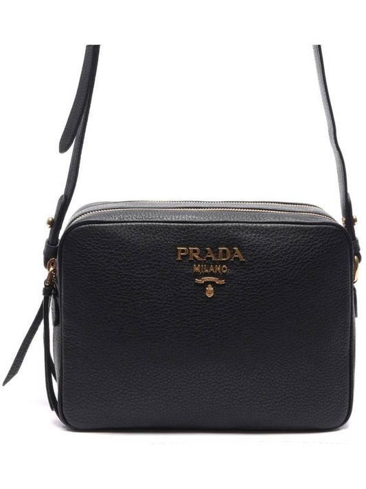 Vitello Phoenix Double Zipper Cross Bag Black - PRADA - BALAAN 2