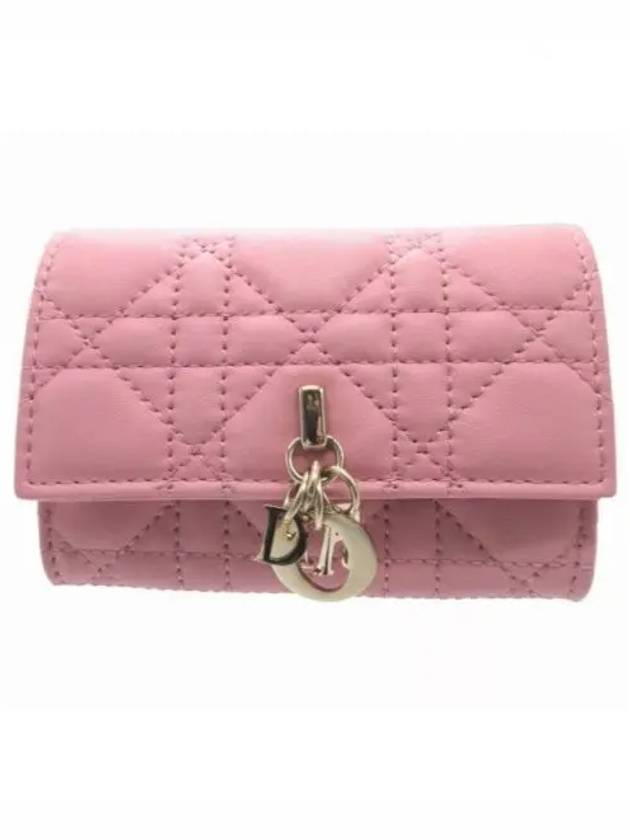 XS Lady Cannage Lambskin Half Wallet Pink - DIOR - BALAAN 2