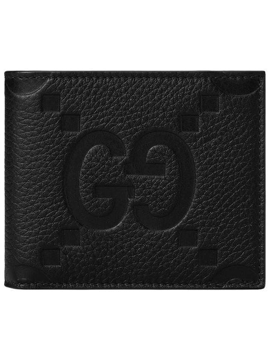 Jumbo GG Leather Half Wallet Black - GUCCI - BALAAN 1