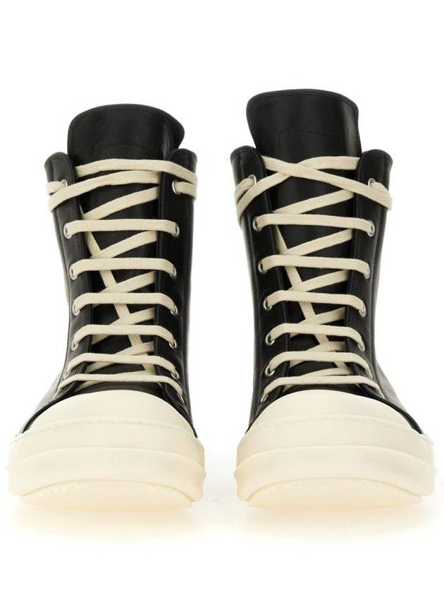 Rick Owens High Leather Sneakers - RICK OWENS - BALAAN 4