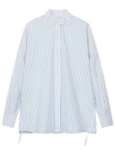 Women s Striped Cotton Wide Shirt White 270609 - EMPORIO ARMANI - BALAAN 1