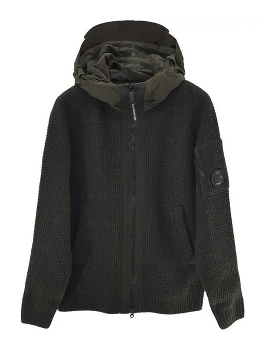 Men's Nylon Wool Hooded Jacket Khaki - CP COMPANY - BALAAN.