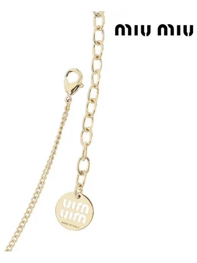 Logo Metal Necklace White - MIU MIU - BALAAN 6