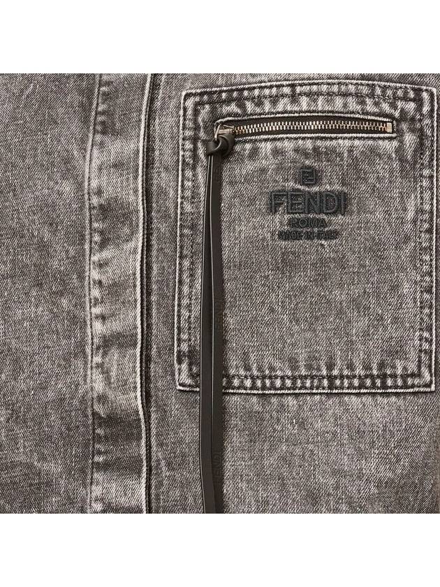 Zipper Pocket Logo Denim Shirt Jacket FLF725 ANQJ F084J - FENDI - BALAAN 4