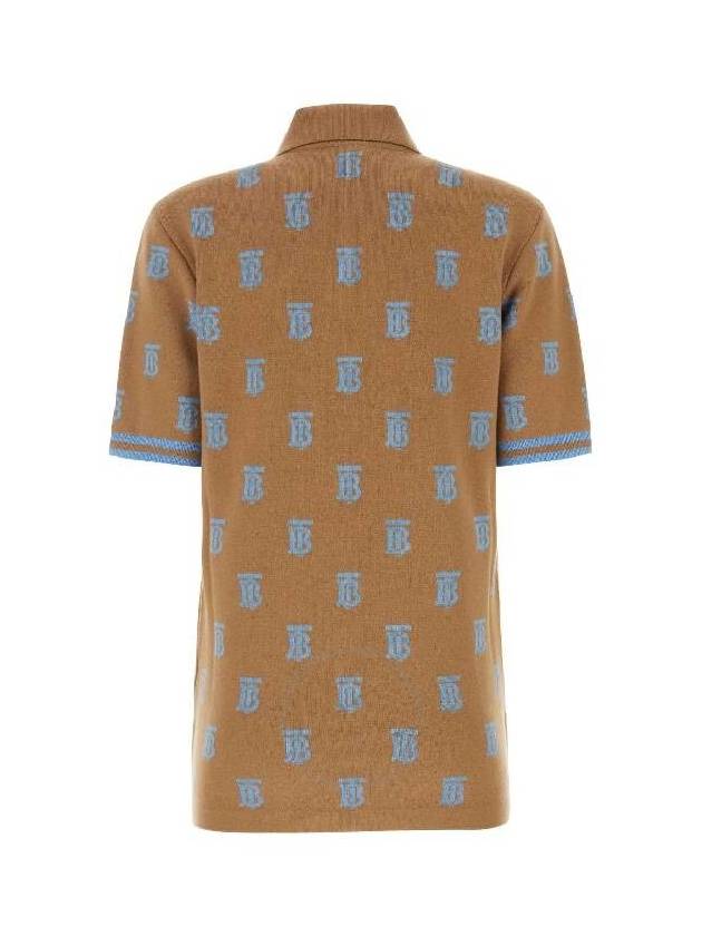 Monogram Short Sleeve Polo Shirt Camel - BURBERRY - BALAAN 3