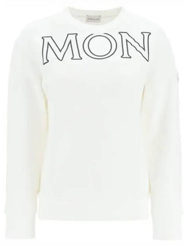 8G00029 809KX 034 Lettering Logo Patch Sweatshirt White Women s TJ 270726 - MONCLER - BALAAN 1