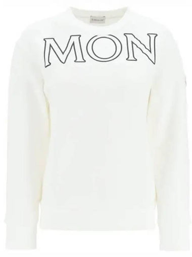 8G00029 809KX 034 Lettering Logo Patch Sweatshirt White Women s TJ 270726 - MONCLER - BALAAN 1